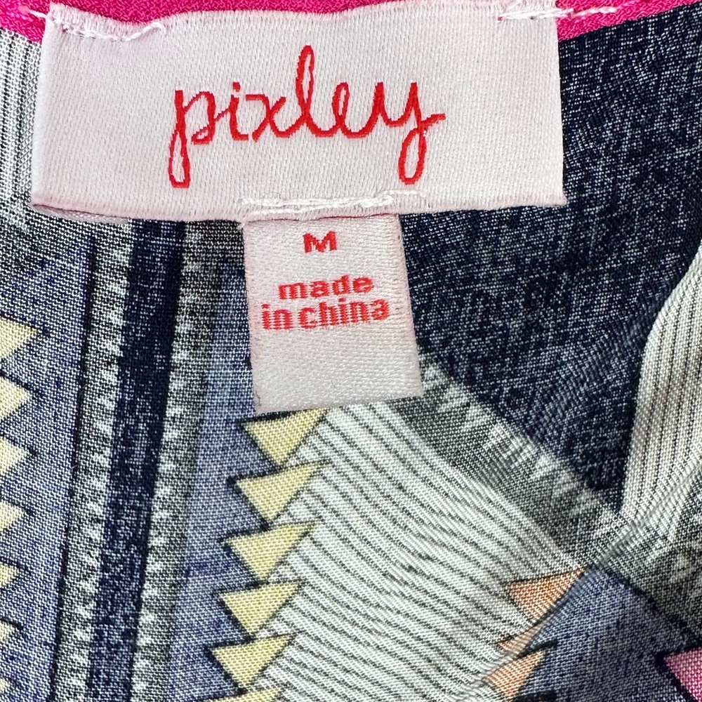 Pixley Palascio Blue Hot Pink Scoop Beck Tank Women Sz M - Picture 3 of 5